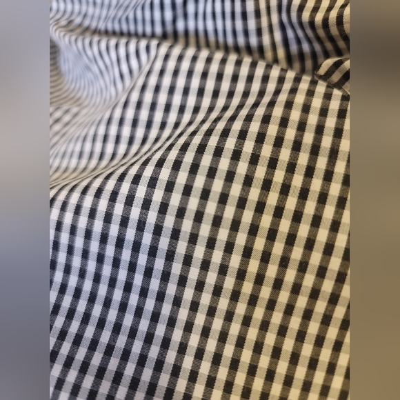 Padded Spaghetti Smocked Back Button Down Checkered Mini Dress - Picture 3 of 9